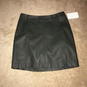 Free People leather mini skirt